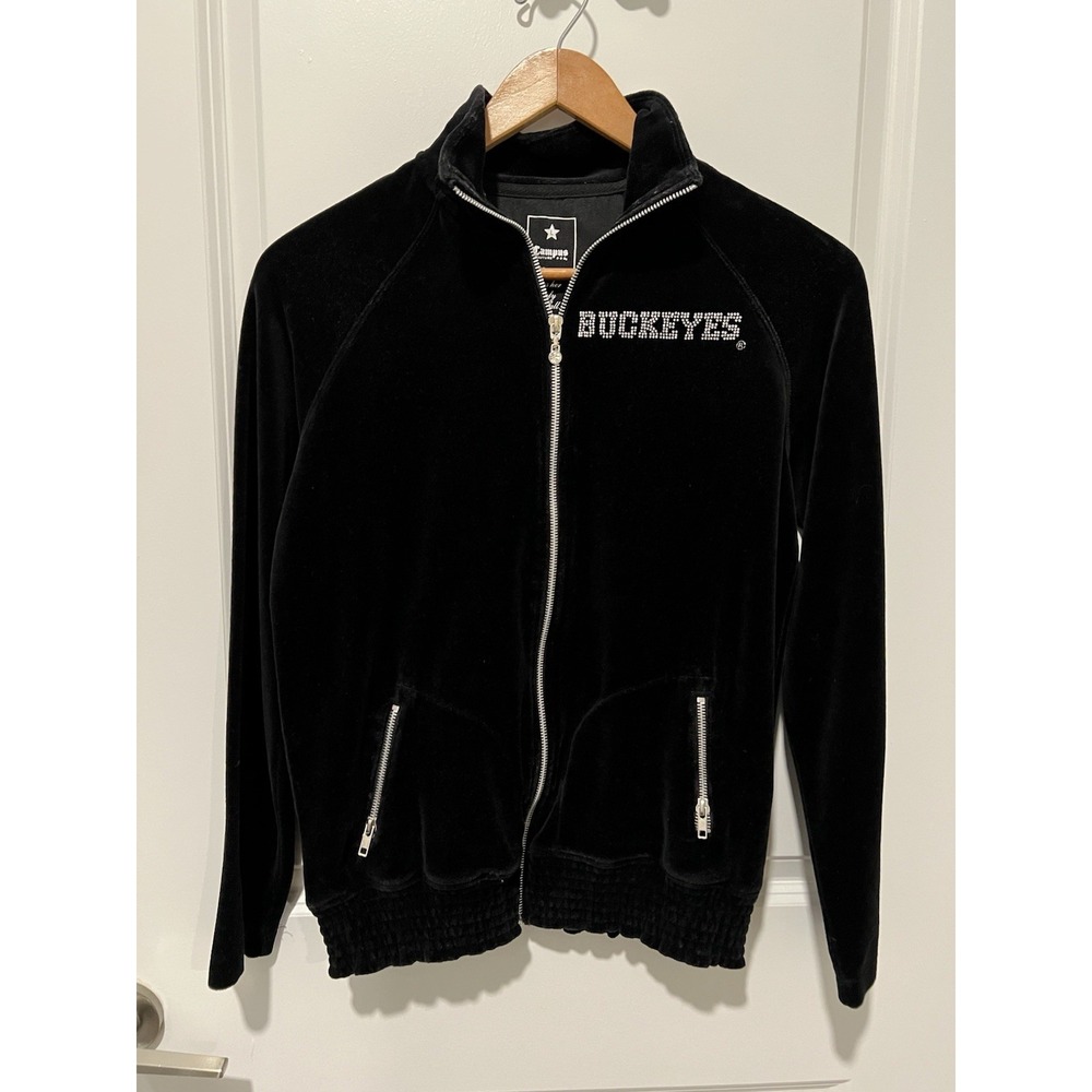 Campus‎ Couture Ohio State Buckeyes Velour Full-Zip Jacket Rhinestone Large Y2K